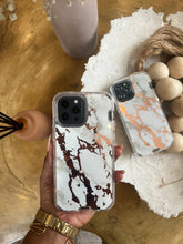 Load image into Gallery viewer, White and gold Marble with 2 in 1 SHOCKPROOF CASE
