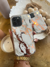 Load image into Gallery viewer, White and gold Marble with 2 in 1 SHOCKPROOF CASE
