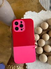 Load image into Gallery viewer, Two Toned silicone case(Red and pink ) no