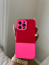 Load image into Gallery viewer, Two Toned silicone case(Red and pink ) no