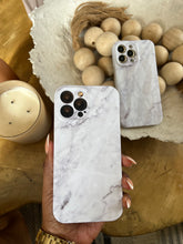 Load image into Gallery viewer, Textured white marble protective case