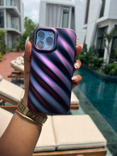 Load image into Gallery viewer, Purple 3D wave case with holder