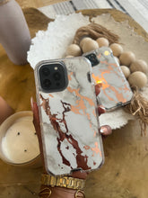 Load image into Gallery viewer, White and gold Marble with 2 in 1 SHOCKPROOF CASE