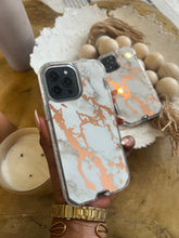 Load image into Gallery viewer, White and gold Marble with 2 in 1 SHOCKPROOF CASE