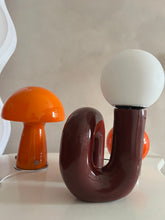 Load image into Gallery viewer, Orange Glass Mushroom Table Lamp