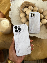 Load image into Gallery viewer, Textured white marble protective case