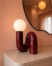 Load image into Gallery viewer, Burgundy Loop Table Lamp