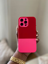 Load image into Gallery viewer, Two Toned silicone case(Red and pink ) no