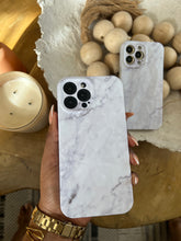 Load image into Gallery viewer, Textured white marble protective case