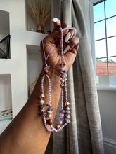 Load image into Gallery viewer, Gorgeous Long beaded Charms (lavender mixed with brown beads )