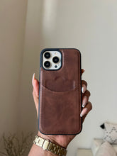 Load image into Gallery viewer, Leather card slot case (DARK BROWN) no