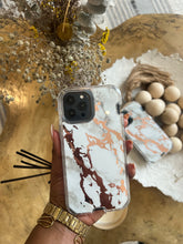 Load image into Gallery viewer, White and gold Marble with 2 in 1 SHOCKPROOF CASE