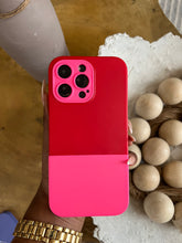 Load image into Gallery viewer, Two Toned silicone case(Red and pink ) no