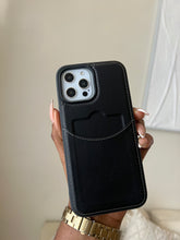Load image into Gallery viewer, Leather card slot case( BLACK)