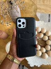Load image into Gallery viewer, Leather card slot case( BLACK)