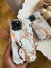 Load image into Gallery viewer, White and gold Marble with 2 in 1 SHOCKPROOF CASE
