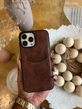 Load image into Gallery viewer, Leather card slot case (DARK BROWN) no