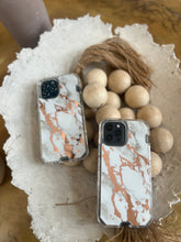 Load image into Gallery viewer, White and gold Marble with 2 in 1 SHOCKPROOF CASE