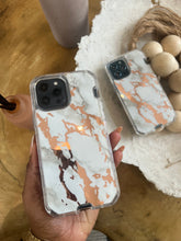 Load image into Gallery viewer, White and gold Marble with 2 in 1 SHOCKPROOF CASE
