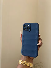 Load image into Gallery viewer, Navy blue Soft 3D Stripe case ma