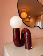 Load image into Gallery viewer, Burgundy Loop Table Lamp