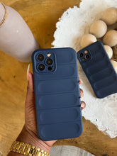 Load image into Gallery viewer, Navy blue Soft 3D Stripe case ma