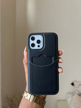Load image into Gallery viewer, Leather card slot case( BLACK)