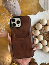 Load image into Gallery viewer, Leather card slot case (DARK BROWN) no