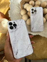 Load image into Gallery viewer, Textured white marble protective case