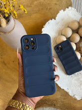 Load image into Gallery viewer, Navy blue Soft 3D Stripe case ma