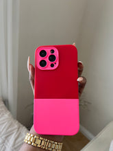 Load image into Gallery viewer, Two Toned silicone case(Red and pink ) no