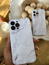Load image into Gallery viewer, Textured white marble protective case