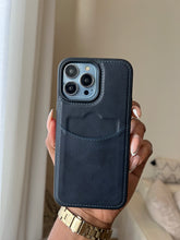 Load image into Gallery viewer, Leather card slot case( Dark Navy BLUE)