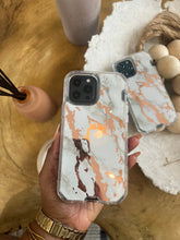 Load image into Gallery viewer, White and gold Marble with 2 in 1 SHOCKPROOF CASE