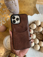 Load image into Gallery viewer, Leather card slot case (DARK BROWN) no