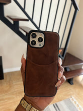 Load image into Gallery viewer, Leather card slot case (DARK BROWN) no
