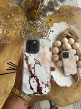 Load image into Gallery viewer, White and gold Marble with 2 in 1 SHOCKPROOF CASE