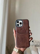 Load image into Gallery viewer, Leather card slot case (DARK BROWN) no