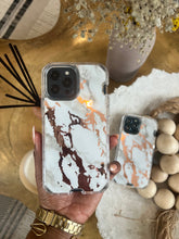 Load image into Gallery viewer, White and gold Marble with 2 in 1 SHOCKPROOF CASE