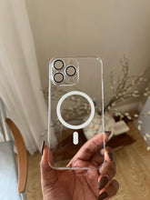 Load image into Gallery viewer, Ultra SLIM transparent MagSafe case with inbuilt lens protector