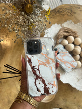 Load image into Gallery viewer, White and gold Marble with 2 in 1 SHOCKPROOF CASE
