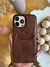 Load image into Gallery viewer, Leather card slot case (DARK BROWN) no