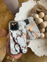 Load image into Gallery viewer, White and gold Marble with 2 in 1 SHOCKPROOF CASE