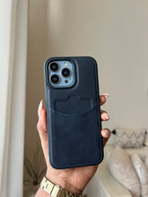 Load image into Gallery viewer, Leather card slot case( Dark Navy BLUE)