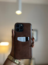 Load image into Gallery viewer, Leather card slot case (DARK BROWN) no