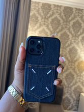 Load image into Gallery viewer, Denim card slot case (BLUE )