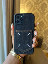 Load image into Gallery viewer, Denim card slot case (BLACK)