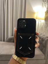 Load image into Gallery viewer, Denim card slot case (BLACK)