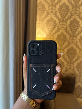 Load image into Gallery viewer, Denim card slot case (BLACK)