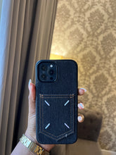 Load image into Gallery viewer, Denim card slot case (BLACK)